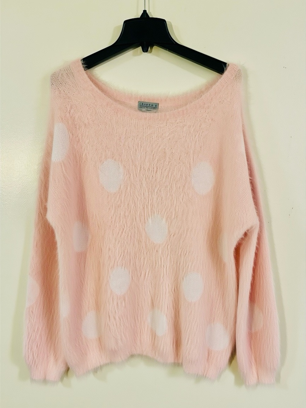 🩷 Joseph A Cozy Pink Eyelash Polkadot knit Fuzzy Kawaii Sweater Size XXL 🩷 NWT